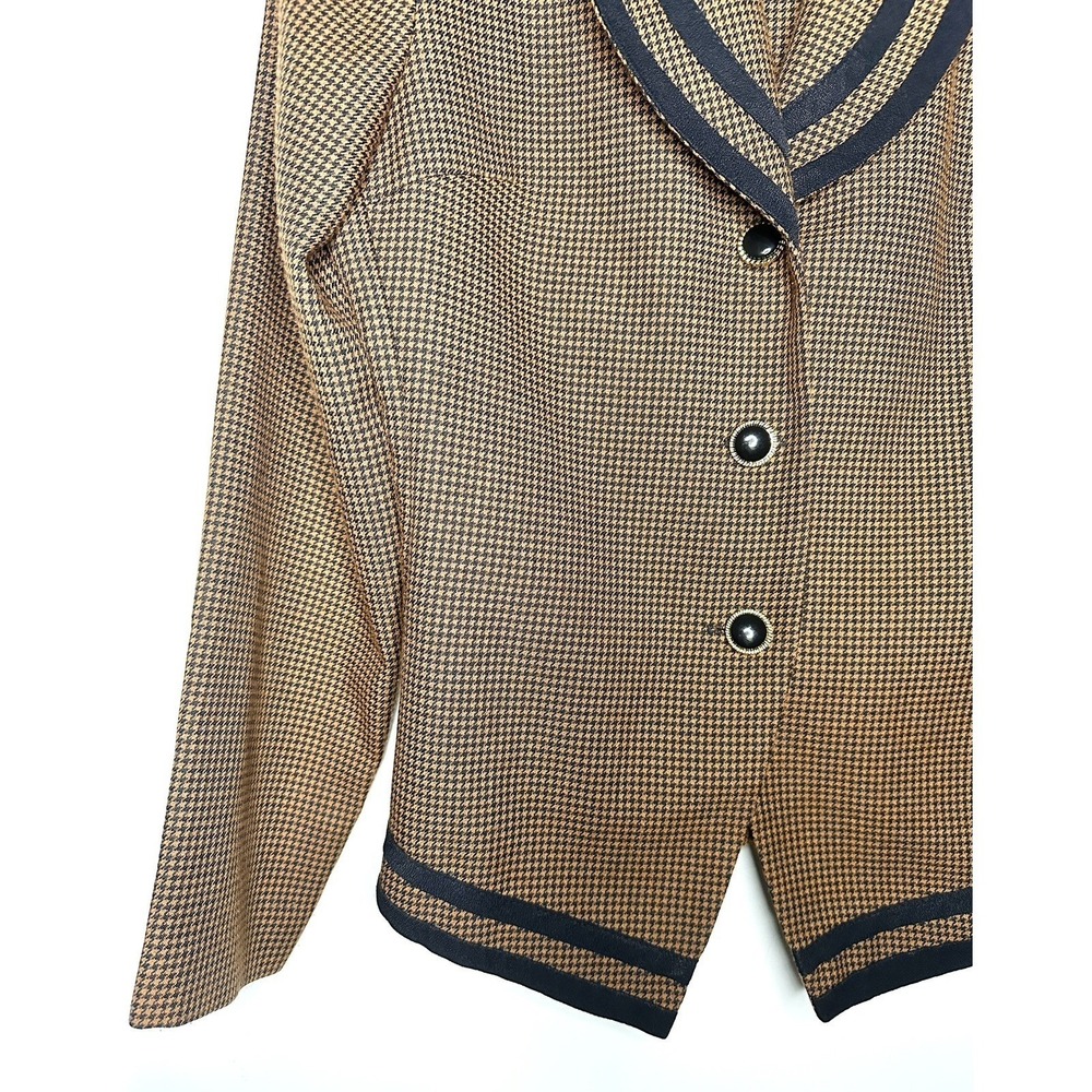 Vintage Danny & Nicole Houndstooth Blazer Women's 10  90s Classic Trim Old Money - Picture 4 of 7